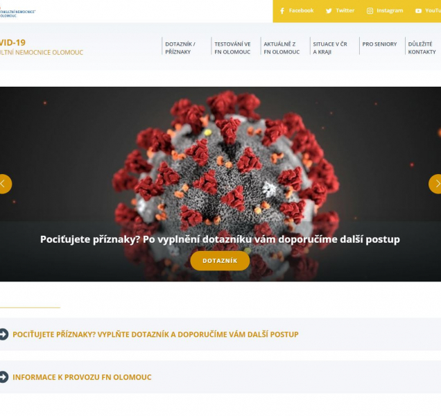 Nové webovky s informacemi o koronaviru v Olomouckém kraji